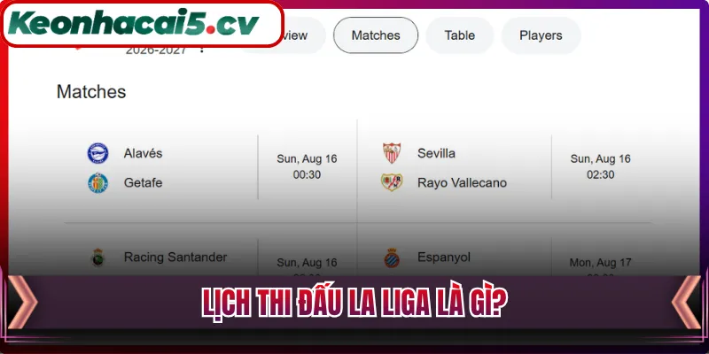 Lịch thi đấu La liga là gì?